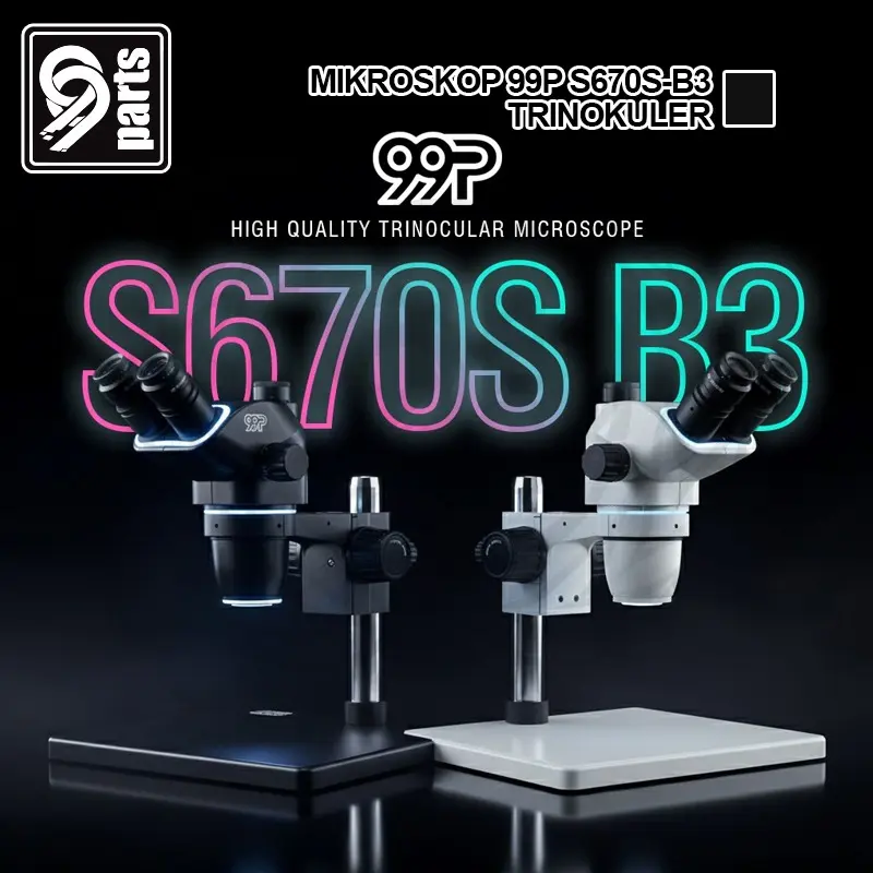 Mikroskop Trinokuler 99P S670S-B3 / Mikroskop Trinokuler S670S Hitam / Mikroskop Trinokuler S670S Putih