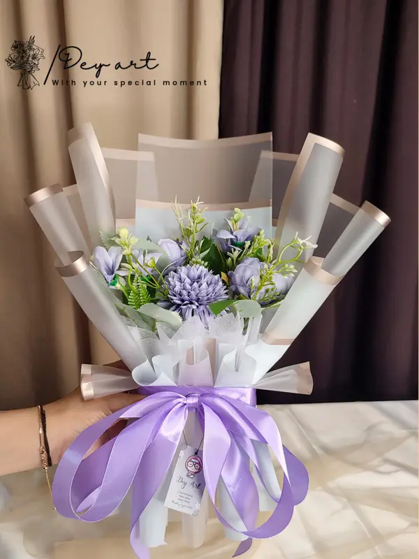 DEYART Buket Bunga Artificial Mix 2 Wisuda Cewek Cowok 6