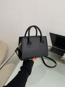 25 bolsos de mano de cuero para mujer de otoño e invierno, diseño sencillo, bolsa cruzada de estilo casual para todas las estaciones, accesorio de moda y viaje para el trabajo