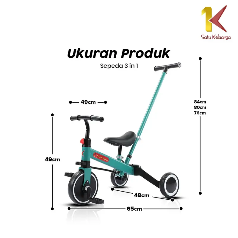 SNI [COD] SK M97 Mainan Sepeda Roda 3 Anak Dorong Keseimbangan Anak toys 7