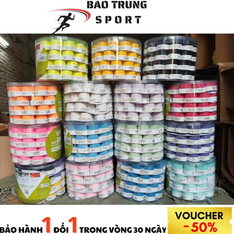 COMBO 5-10 cuộn cuốn cán VS có gân Tặng cuốn cốt 7cm*10m Quấn Cán Cầu Lông Siêu Đẹp Dây Quấn Cán Vợt Cầu Lông Tennis Pickleball Loại Thoáng Khí Bề Mặt Êm Tay Chống Trơn Trượt Sport Cacbon