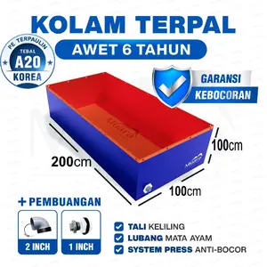 Kolam 200x100x100 Panjang 200cm Lebar 100cm Tinggi 100cm Muara Terpal