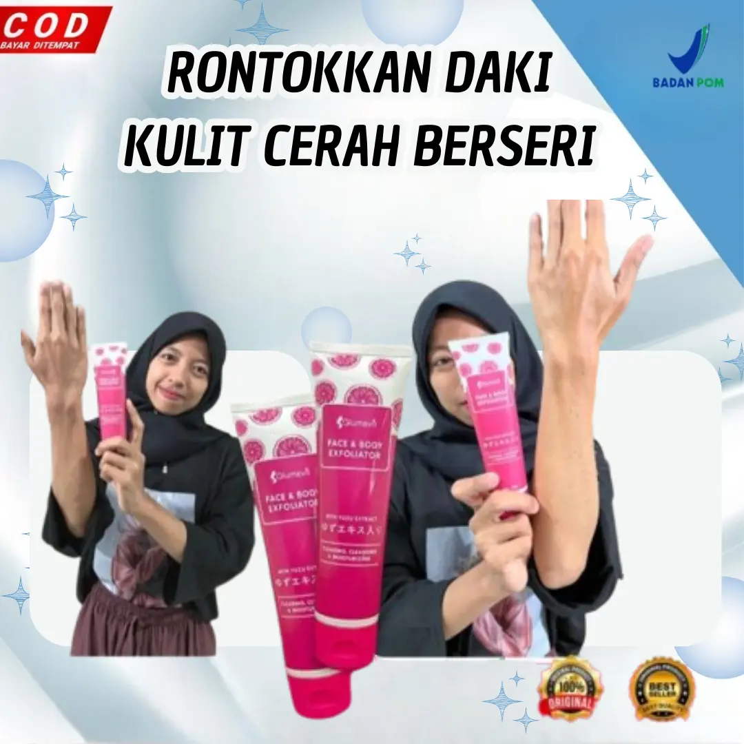 Glumevit Exfoliating Face & Body Eksfoliasi wajah Penghilang Daki Mengangkat Sel Kulit Mati
