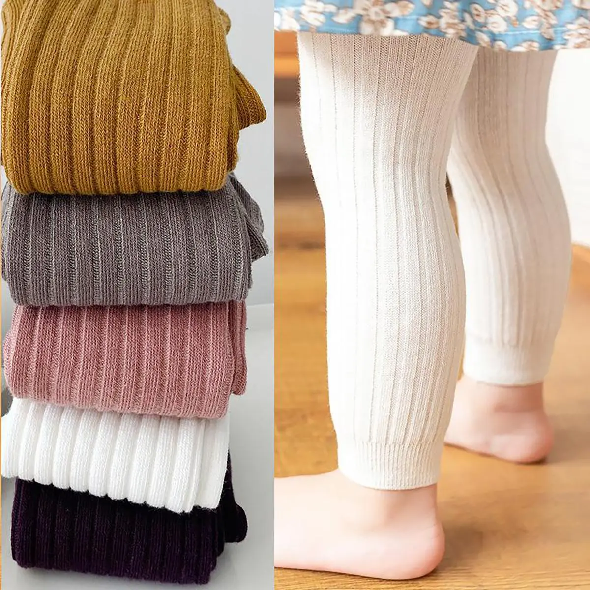 Quần Legging Cho Bé Gái Mới Biết Đi Giữ Cho Bé Của Bạn Thoải Mái Với Quần Tất Dệt Kim Mềm Mại, Quần Tất Cho Bé Gái Mới Biết Đi