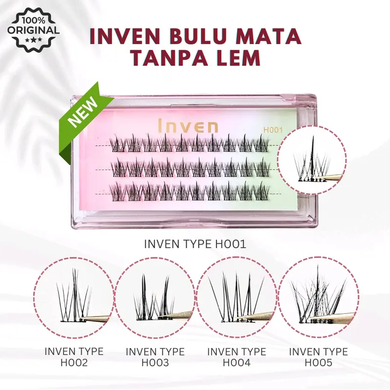 {BULUMATA TANPA LEM } H001 ( INVEN bulu mata tanpa lem) extension extensions lembut ringan di mata korean look Eyelash 1