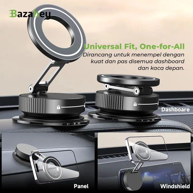 ROJO FOX Magnetic Phone Holder 360° Rotation & Foldable | N52 Strong Magnet | 1200X Suction Power | Car & Desktop Compatible Penyangga Motor 7