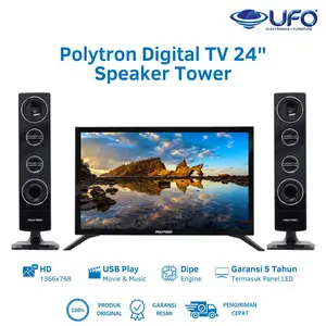LED Digital TV 24 Inch POLYTRON PLD24TV1855Y Dengan Speaker Tower & Garansi 5 Tahun