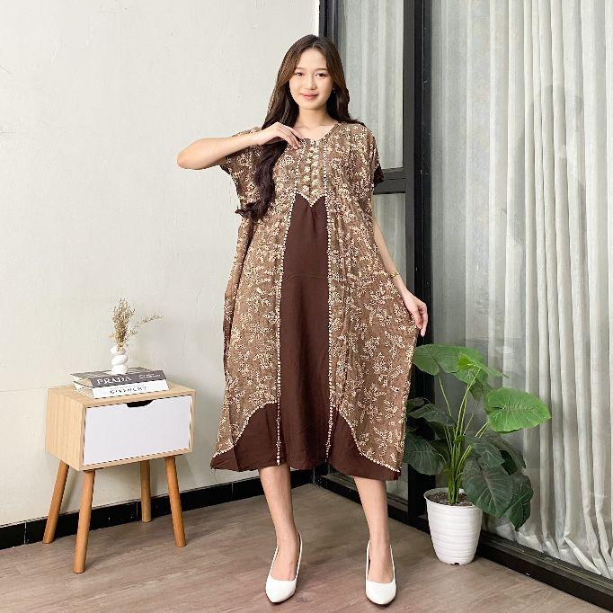 Daster Lowo Soraya Rayon premium Tebal Jumbo Busui Resleting Bumil Wanita Nyaman