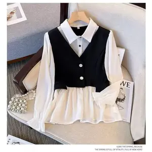 Blouse Wanita Kasual Kemeja Top Oki Kerekatan Airflow Korean Style