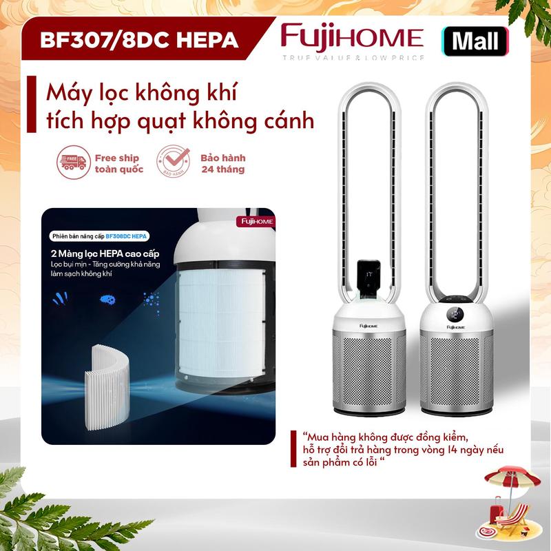 Máy lọc không khí BF307DC HEPA BF308DC HEPA - Tạo gió làm mát - Có màng lọc HEPA lọc bụi mịn và bảo vệ hệ hô hấp - Bảo hành 24 tháng