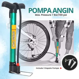 Pompa Angin Sepeda Manual Tekanan Tinggi Include 3 Kepala Pompa Pompa Angin Manual Serbaguna 016-4