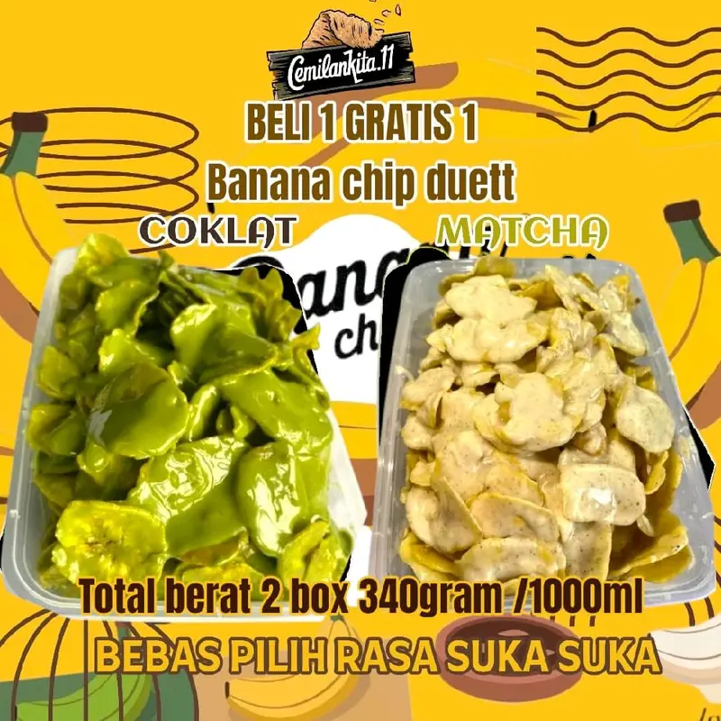 KERIPIK PISANG LUMER BANANA CHIPS 500ML berat 170 gram Coklat Snack Kripik 5