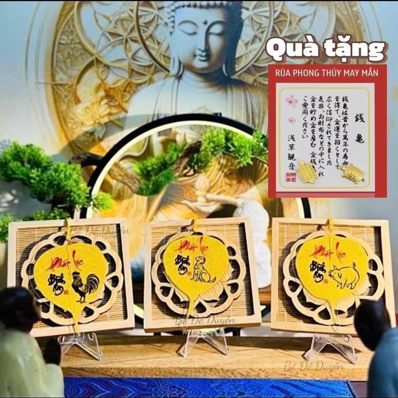Tặng RÙA VÀNG+BAO LÌ XÌ Lá Bồ Đề Nhũ Vàng 12 CON GIÁP Tài Lộc Bình An May Mắn Để Ốp Lưng Điện Thoại Bỏ Ví Bóp...