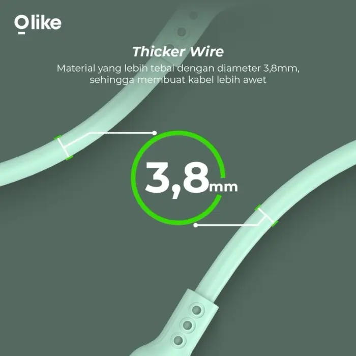 (1 TOPLES) OLIKE D306 D306M D306C D306L Kabel Data Micro Type C Lightning 2,4A 100cm Fast Charging 2