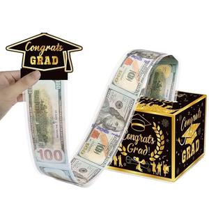 Caja de dinero creativa para sorpresa de graduación — caja de regalo con efectivo con diseño “Felicitaciones, graduado”, decoración perfecta para fiesta de graduación y regalo de celebración para egresados