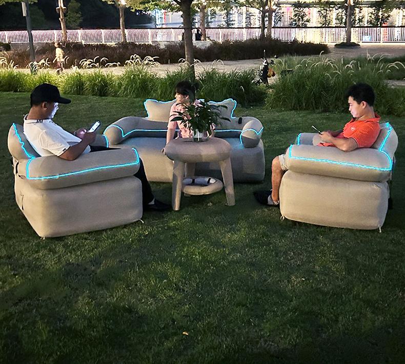 Product Introduction of Air Sofa Bed Inflatable Couch Durable Comfortable Inflatable Sofa Bed Folding Sofa Foldable Outdoor Armchair Stool 3