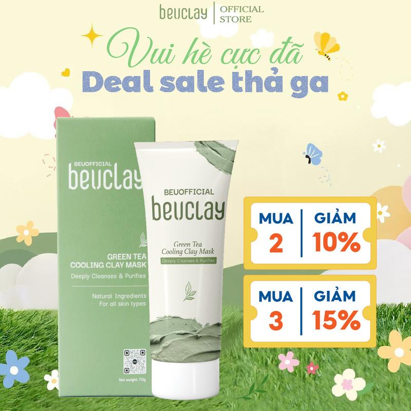 BEUCLAY Mặt Nạ Đất Sét Trắng Nam Nữ, Hỗ Trợ  Tẩy Tế Bào Chết Và Giảm Thiểu Dầu Thừa - 70g -  Kem Face  Skincare Mặt Nạ Hỗ trợ Dưỡng Trắng Làm Đẹp  Hỗ trợ Thu Nhỏ Lỗ Chân Lông Phục Hồi Cosmetics Vitamin E tốt mask set bùn -MN001