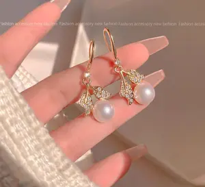 BAHAN PREMIUM - ANTING PANJANG MUTIARA WANITA F-MG001 - EARING WOMEN KOREAN STYLE FASHION