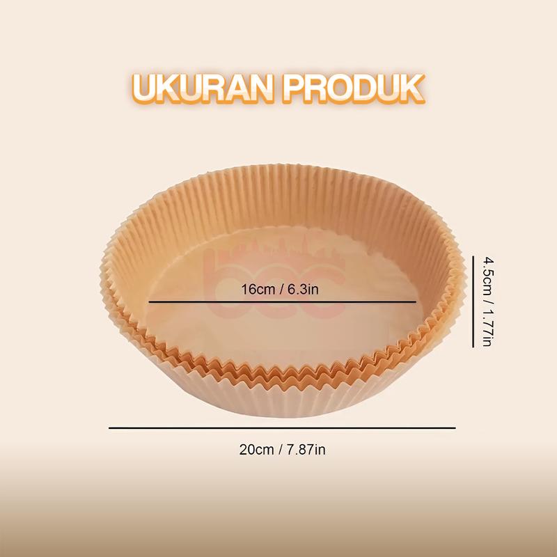[BEC] Air Fryer Paper Anti Lengket / Kertas Alas Air Fryer / Baking Paper Tahan Minyak Sekali Pakai / Kertas Air Fryer 50 Pcs 7