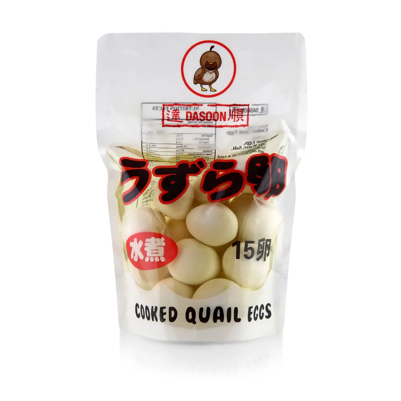 Dasoon Cooked Quail Eggs 15pcs – Ready-to-Eat, Convenient Pack for Snacks & Meal Prep Handy Pack, Perfect for Quick Bites Anytime High-Protein & Easy to Carry