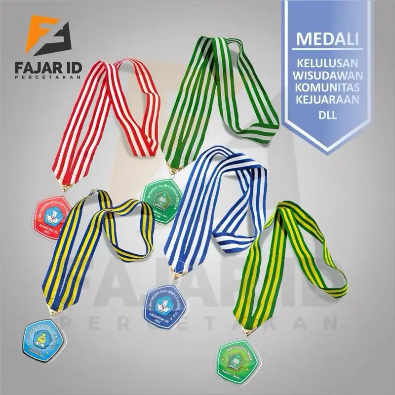 MEDALI KELULUSAN WISUDA / MEDALI AKRILIK STICKER / MEDALI KOMUNITAS KEJUARAAN / MEDALI SEKOLAH