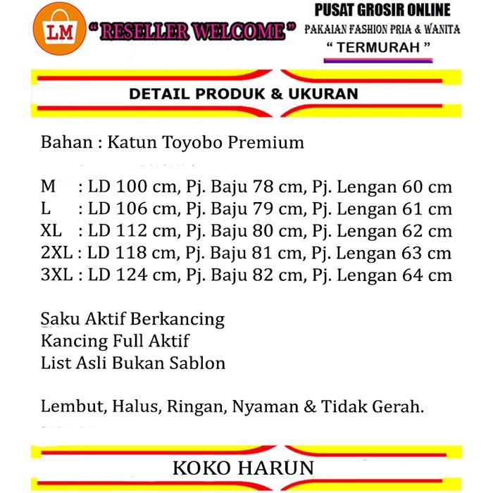 LPM 33158 Baju Koko Pria Muslim KOKO HARUN Katun Toyobo Lengan Panjang Terkini M-XXXL MURAH LPM 33158 Baju Koko Pria Muslim KOKO HARUN Katun Toyobo Lengan Panjang Terkini M-XXXL MURAH