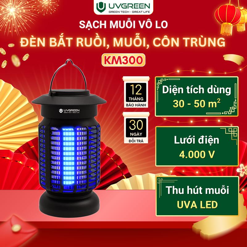 UVG Máy Bắt Muỗi Ruồi Và Côn Trùng Thông Minh UVGREEN KM300 Hiệu quả đến 50m2 Công Suất 16W An Toàn Tiện Lợi Bảo Hành 12 Tháng Bắt Muỗi Đèn Bắt Muỗi Laze Bắt MuỗI