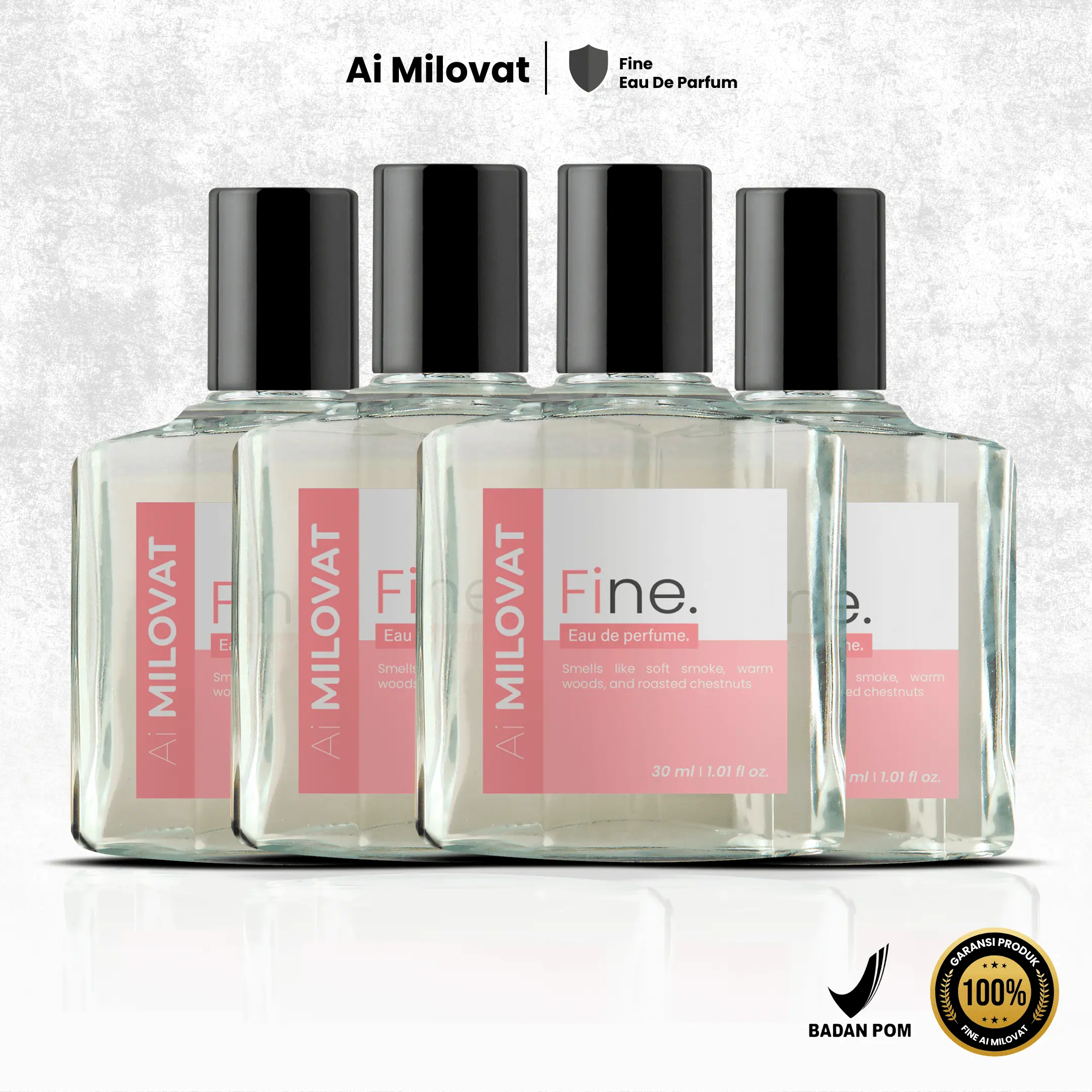 Ai MILOVAT Paket Quadruple Fine Eau de Perfume - Parfum Unisex Wanita & Pria Aroma Manis Lembut Wangi Elegan Tahan 12 Jam