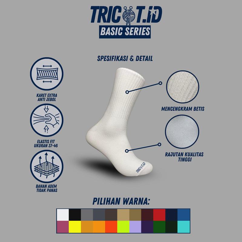Kaos Kaki Oldschool Katun Motif Pria Wanita Dewasa Panjang Nyaman Tebal 2
