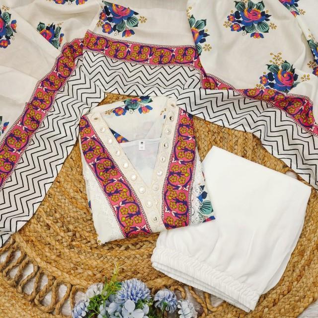 Product Introduction of (PREORDER)Premium Kurti Pant With Dupatta With Full Lining 6