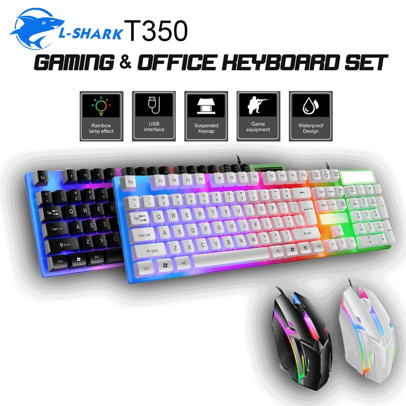 Wayar USB Laptop PC-Set Keyboard & Mouse Gaming T350 Wired RGB - TikTok ...