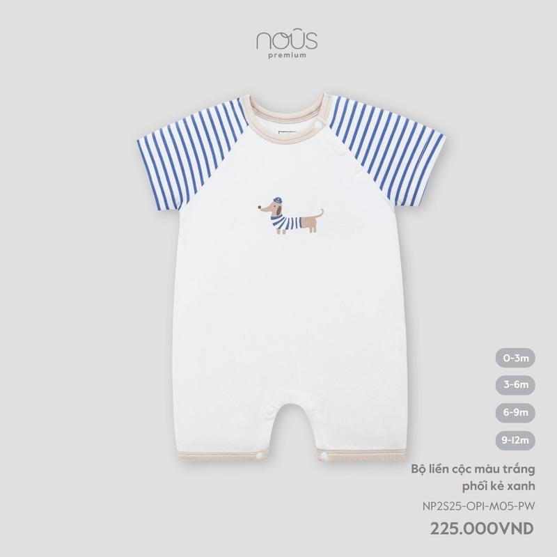 [KOL Nous Baby] Bộ liền cộc phối nhiều màu họa tiết dễ thương cho bé trai, gái (từ 3-10kg) BST T5