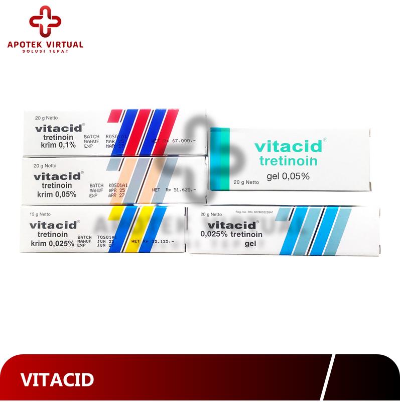 VlTACID 0,025 0,05 0,1 Cream Gel - Mengatasi Jerawat Meradang Anti ...