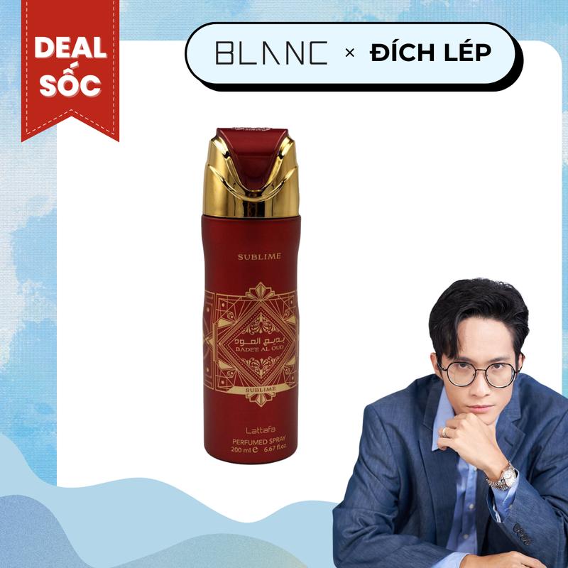   ĐỘC QUYỀN KOC LÉP KID  Xịt Khử Mùi Cơ Thể Lattafa Sublime Unisex Body Spray 200ml 