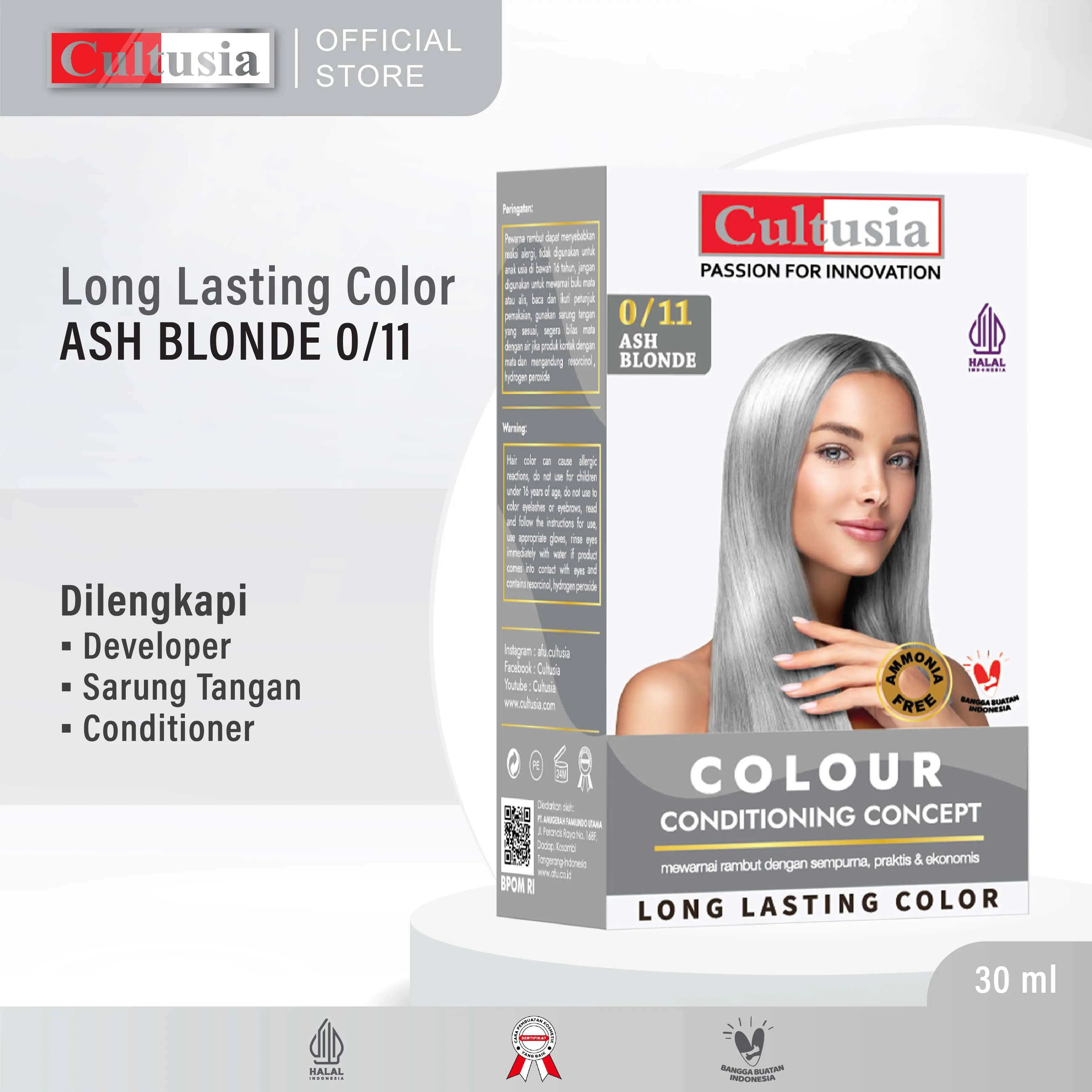 Cultusia Hair Color Ash Blonde 0/11 30 ML