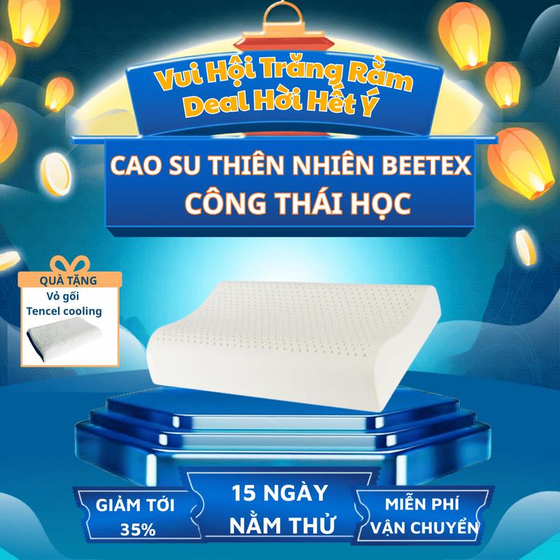 Gối Cao Su Thiên Nhiên Beetex Cool Lượn Sóng Vỏ Tencel Cooling Mát Mẻ,