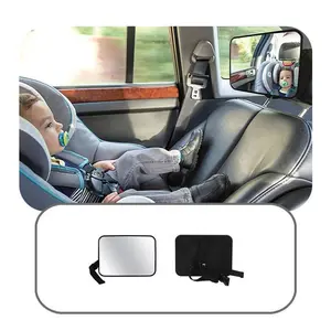 Adjustable Wide Car Rear Seat Mirror Child Safety Seat Mirror Monitor Square Car Baby Observation Mirror Interior Decorration