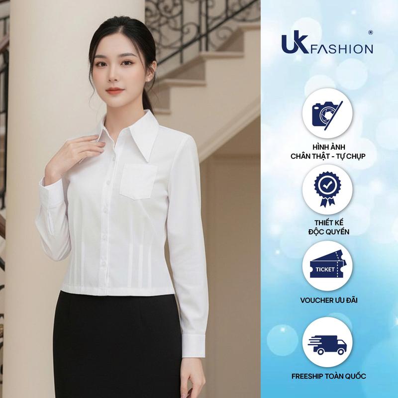  Áo Sơ Mi Súp Kép Túi Ngực Thời Trang Công Sở UK Fashion Nhẹ Nhàng Nữ Tính Chất Vải Mềm UKSM2507032 
