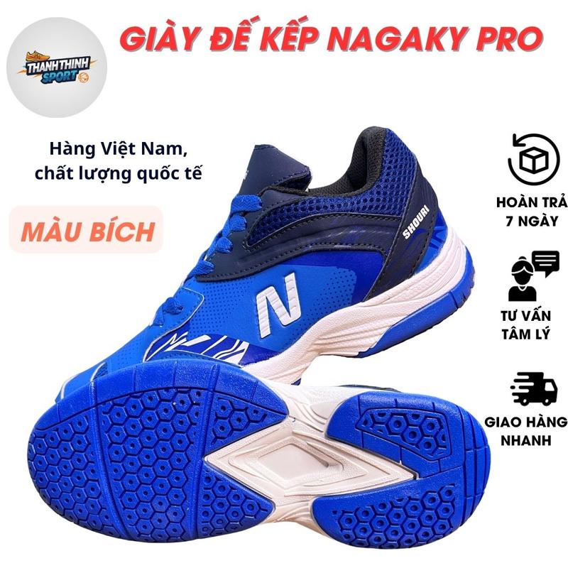 Giày đế kếp Nagaki PRO chính hãng chơi cầu lông, bóng chuyền, picker ball, bóng bàn, tennis. Đế khâu độ bền cao chơi sân bê tông hoặc sân sơn