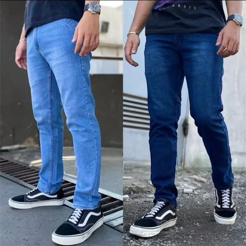 Celana Jeans Panjang Pria Slimfit Stretch Size 27-38 Nyaman Melar Skinny Hitam Cowok
