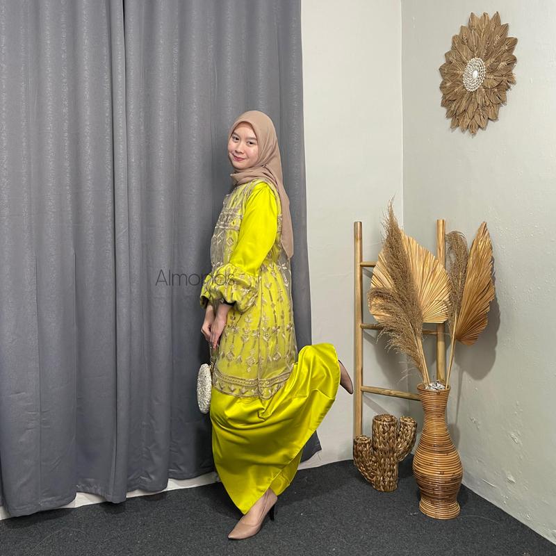 FIRA LONG DRESS SET VEST OUTER TILLE BRUKAT GAMIS MUSLIM KONDANGAN TERBARU Wanita Remaja Dewasa Baju Pesta Rayon Mewah Setelan 5