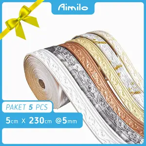 [PAKET 5PCS]PVC LIST 5 CM 5MM | 5CM X 230CM | ANTI NODA DAN ANTI LUNTUR | STIKER WALLPEPER DINDING VINY LIST DINDING