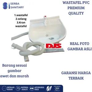 DJS Wastafel Cuci Tangan Plastik Set Portable 40x30 Siap Pakai dengan Kran Air dan Saluran Pembuangan Bahan PVC Cocok untuk Rumah Makan Cafe Kos Kontrakan Kantor dan Rumah Pribadi