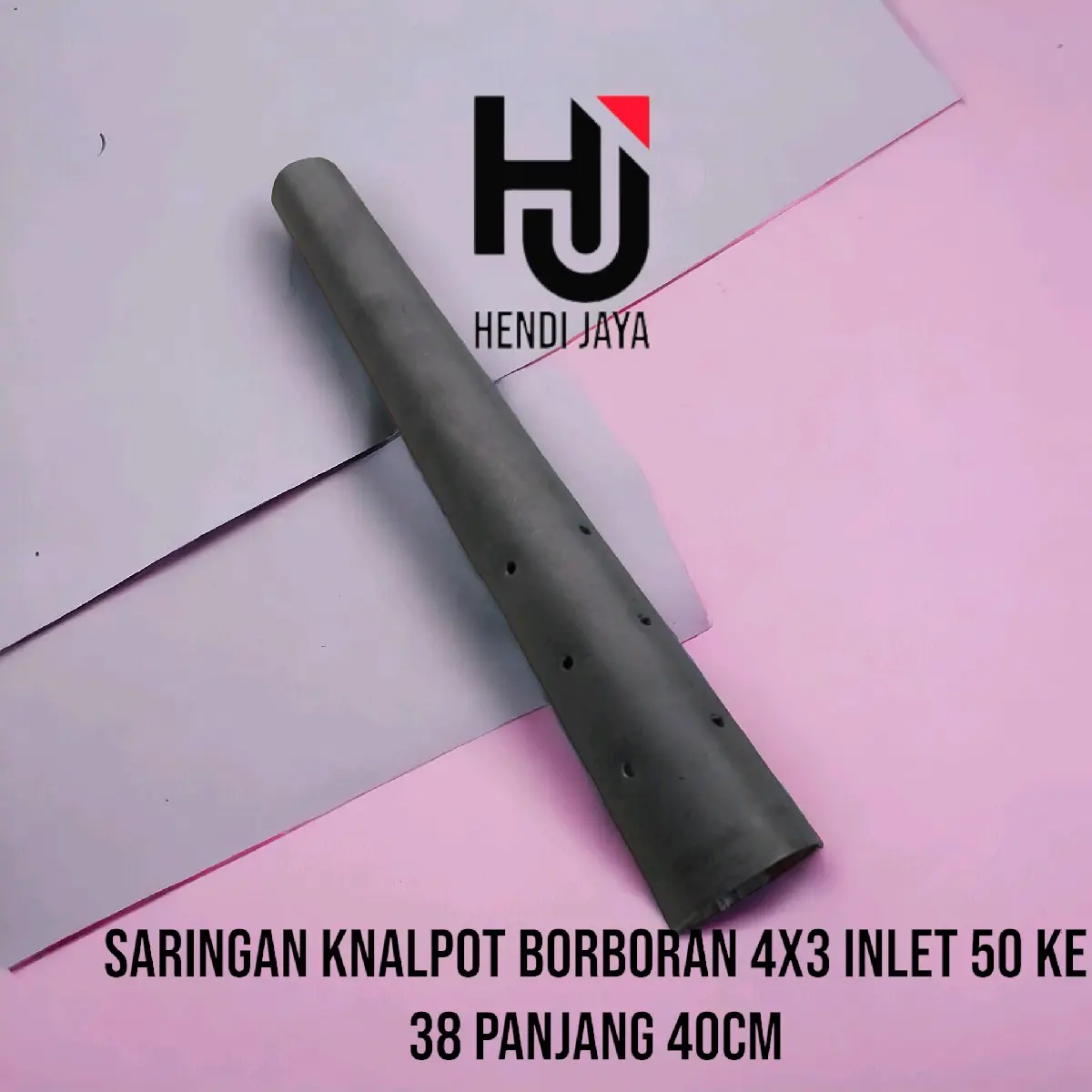 Saringan knalpot bor boran lubang 4x3 inlet 50 ke 38 panjang 40cm