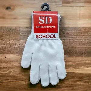 Sarung Tangan Putih Polos Anak SD SMP SMA - Bahan Berkualitas Rajut