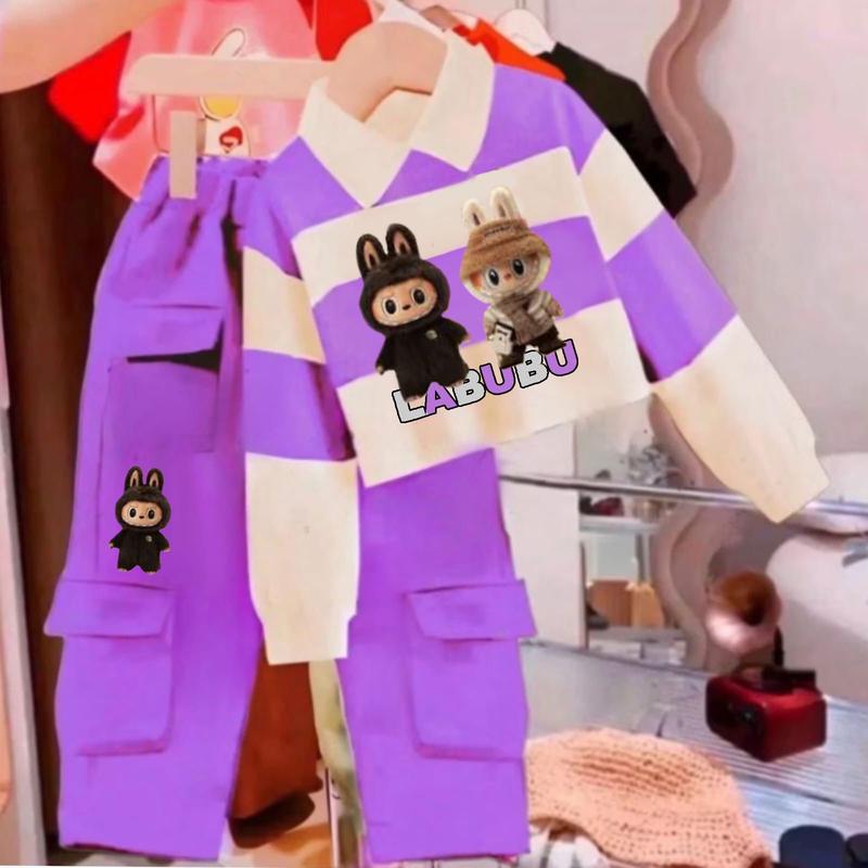 Product Introduction of SETELAN CARGO CROP TOP KRAKTER LABUBU VIRAL TERBARU SET LABUBU ANAK PEREMPUAN TERLARIS 1-10 TAHUN BAJU ANAK ANAK PEREMPUAN TERMURAH Parsel 15