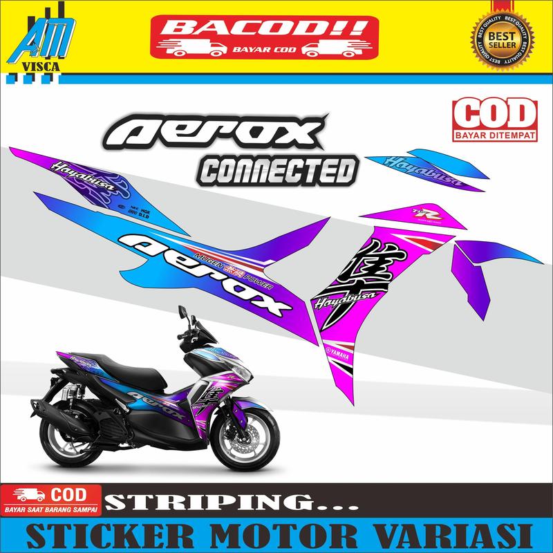 Promo Striping Stiker Motor Aerox Connected New Stiker Variasi Motif Bunglon Motorcycle 1