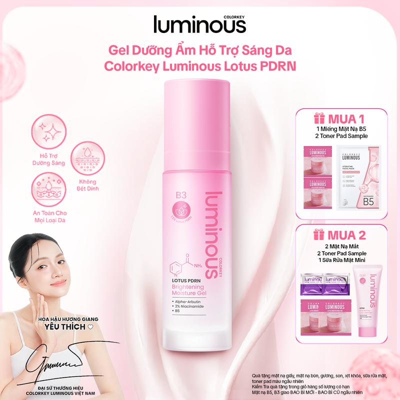 Gel Dưỡng Ẩm Hỗ Trợ Sáng Da Colorkey Luminous Lotus PDRN Cho Mọi Loại Da Hỗ Trợ Cấp Ẩm, Làm Dịu & Dưỡng Da Mịn Màng 50ml