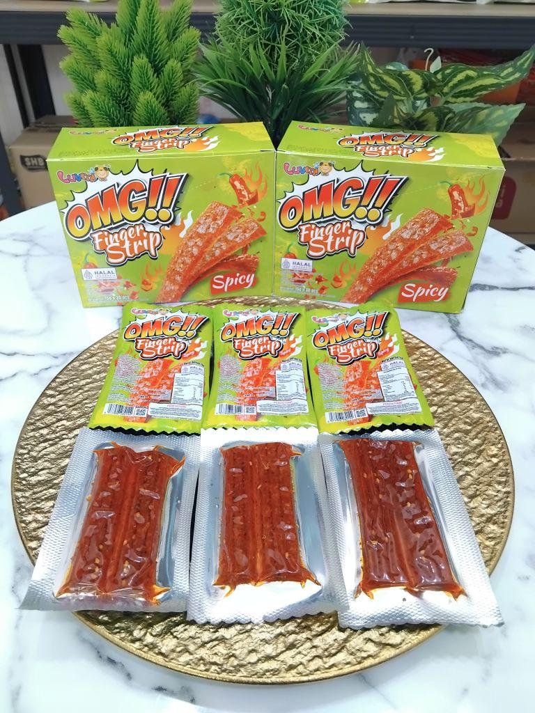 SNACK KEMBANG TAHU OMG FINGER STRIP PEDAS 1 BOX ISI 30PCS
