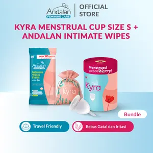 Andalan Period Set (Kyra Menstrual Cup Size S + Andalan Intimate Wipes)